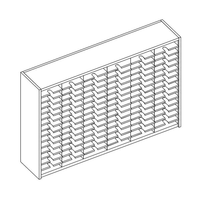 Mailflow Systems Sorter, Closed Back w/ 9" Elevation; 35 Sorting Pockets 15”D without Plexi Doors | SC6033GL
