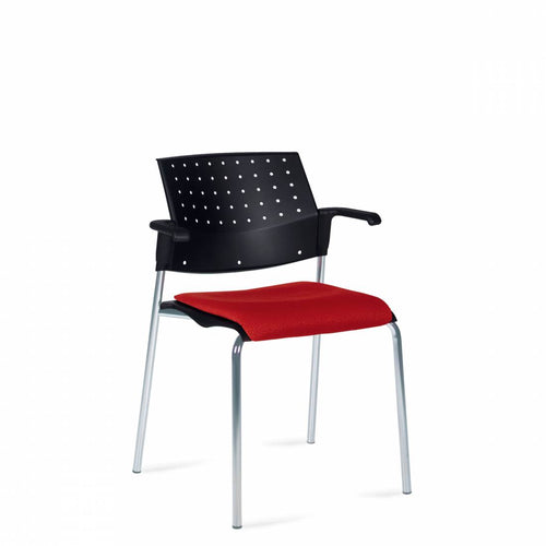 Sonic™ Stacking Armchair with Upholstered Seat & Polypropylene Back | 6514