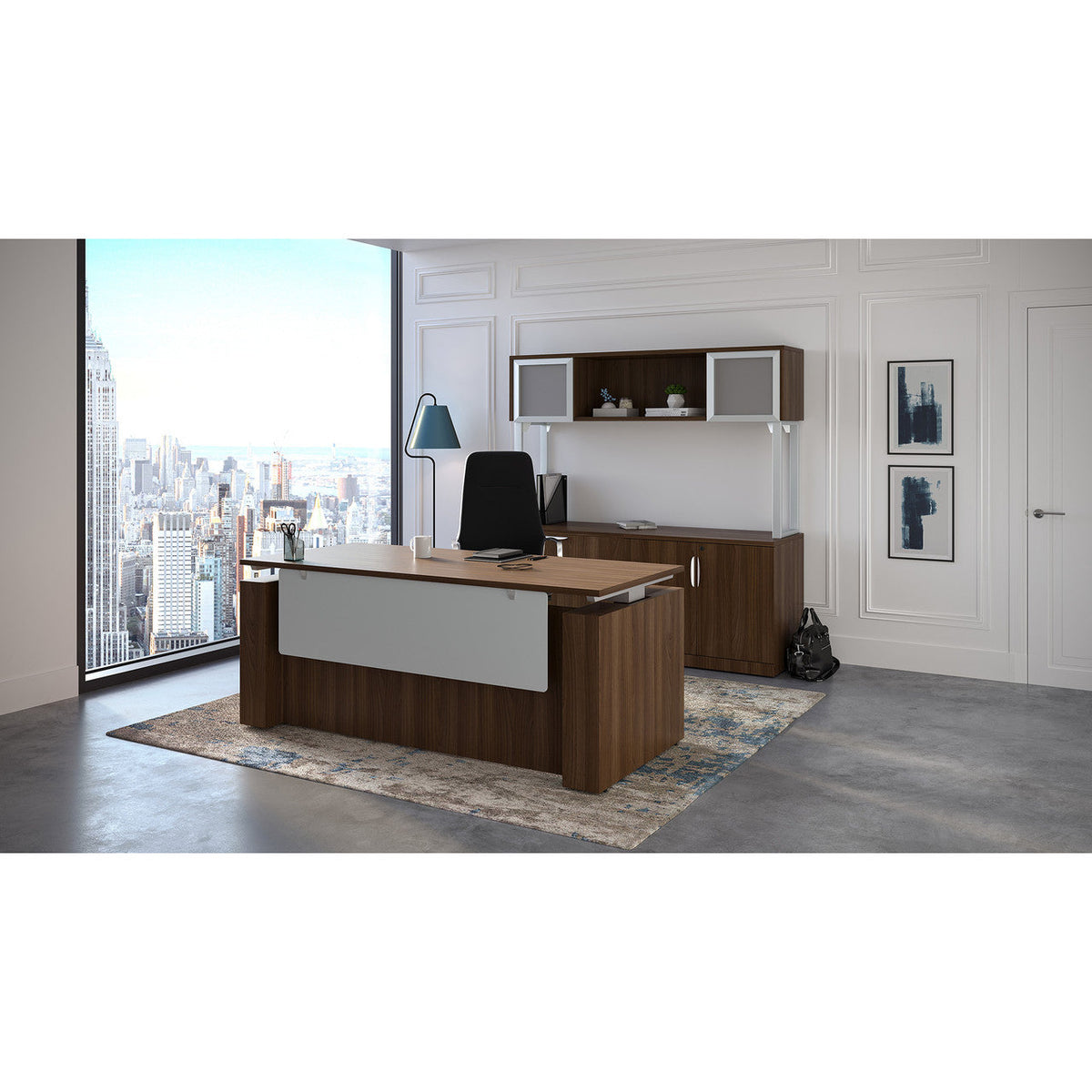 StandUp Standing Height Adjustable Office Desk with Storage Cabinet ...