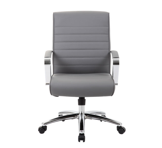 Studio Mid Back Upholstered Chair with Chrome Frame | 696V
