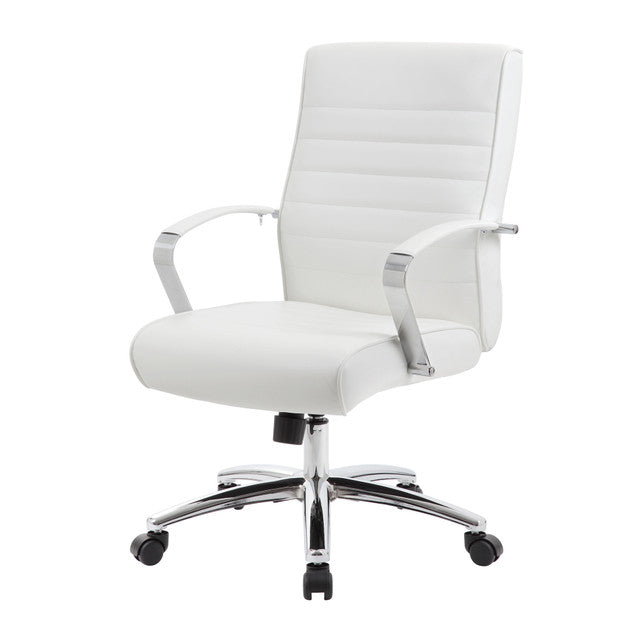 Studio Mid Back Upholstered Chair with Chrome Frame | 696V