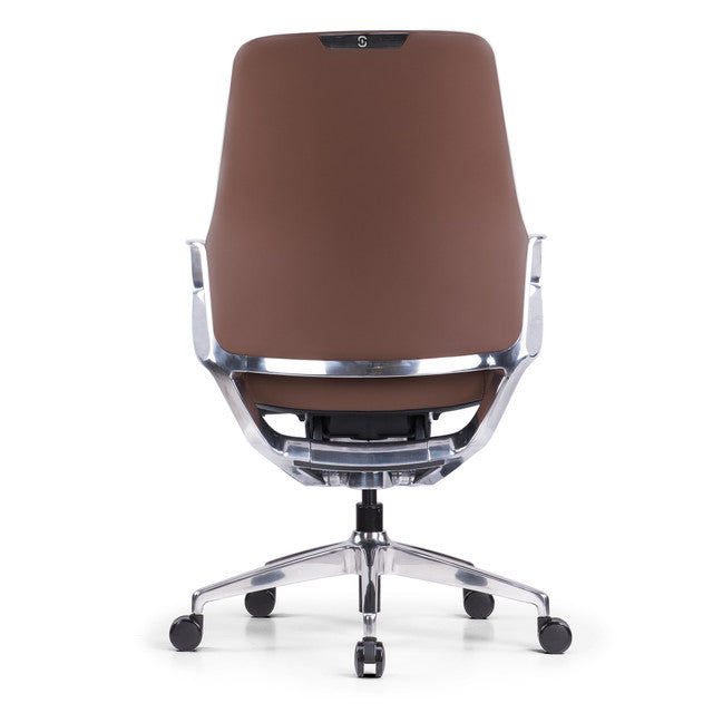 Veneto Executive Mid Back Chair with Polished Aluminum Frame | 301ML