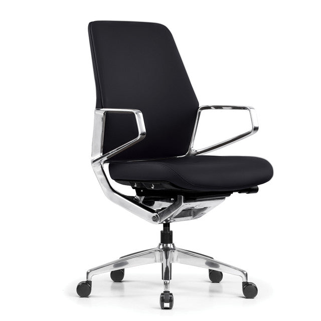 Veneto Executive Mid Back Chair with Polished Aluminum Frame | 301ML