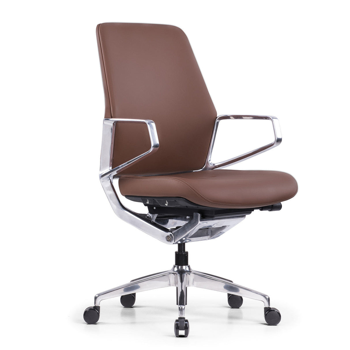 Veneto Executive Mid Back Chair with Polished Aluminum Frame | 301ML