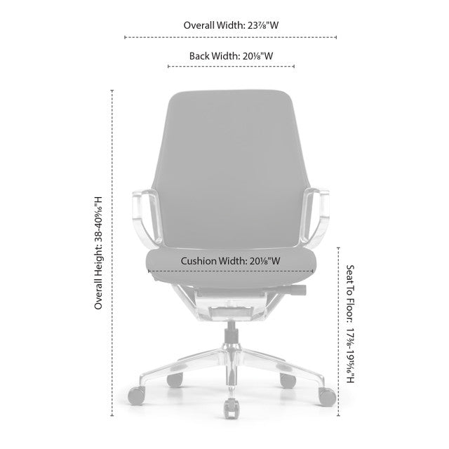 Veneto Executive Mid Back Chair with Polished Aluminum Frame | 301ML