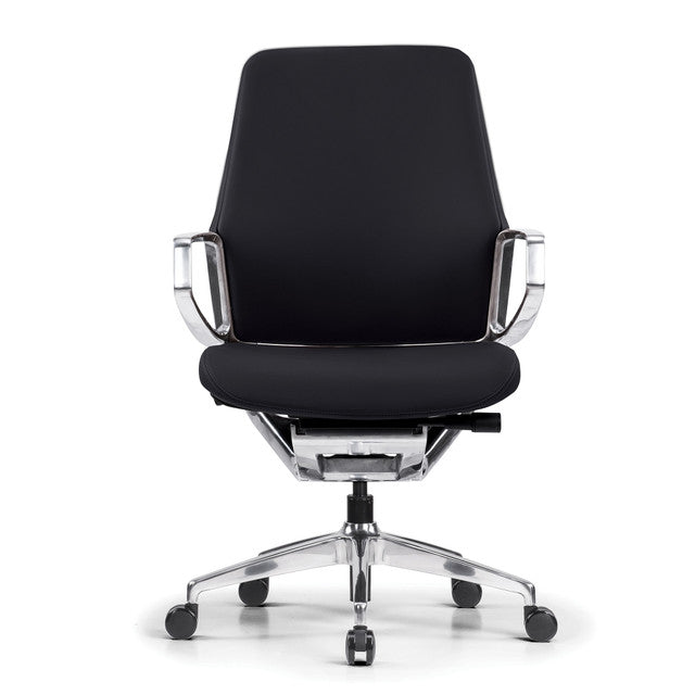 Veneto Executive Mid Back Chair with Polished Aluminum Frame | 301ML
