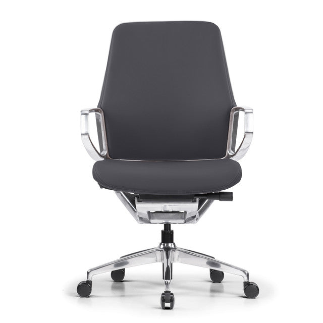 Veneto Executive Mid Back Chair with Polished Aluminum Frame | 301ML