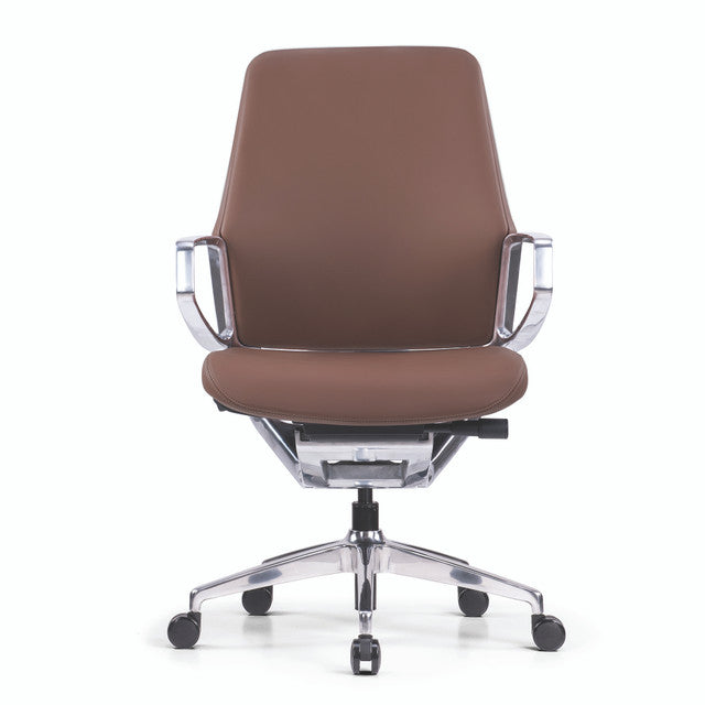 Veneto Executive Mid Back Chair with Polished Aluminum Frame | 301ML