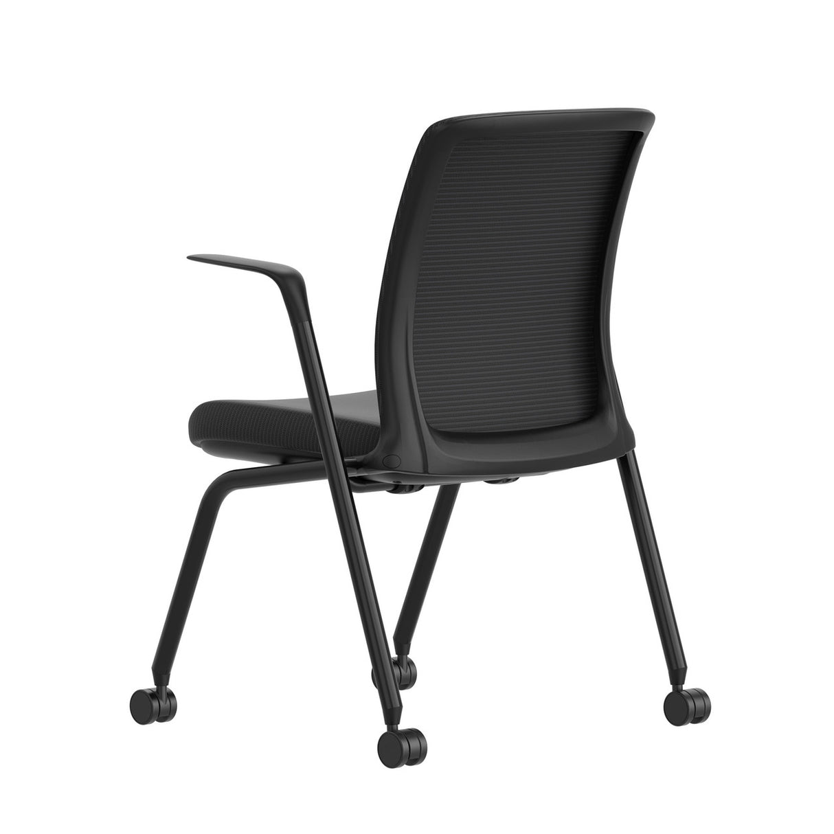 OfficeSource Orion Nesting Chair with Arms and Black Frame - Set of 2 | OSSN6502BK