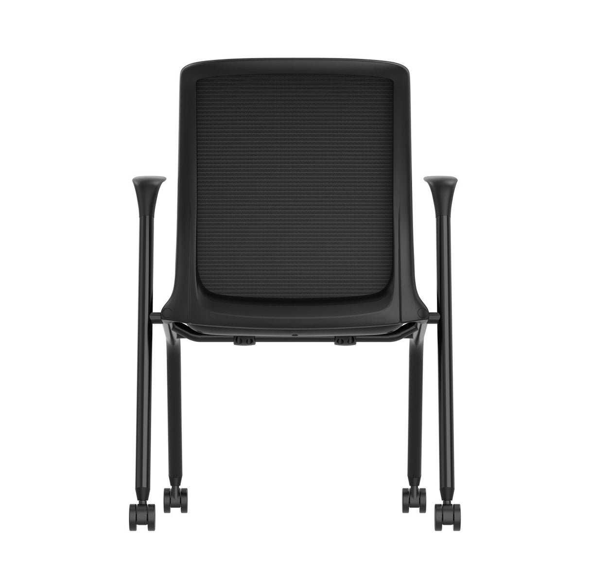 OfficeSource Orion Nesting Chair with Arms and Black Frame - Set of 2 | OSSN6502BK