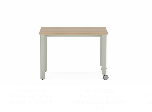 Collaborative Spaces™ 29"H Workshop Table with Casters & Levelers - 42"W x 36"D | SCTSWSX3642