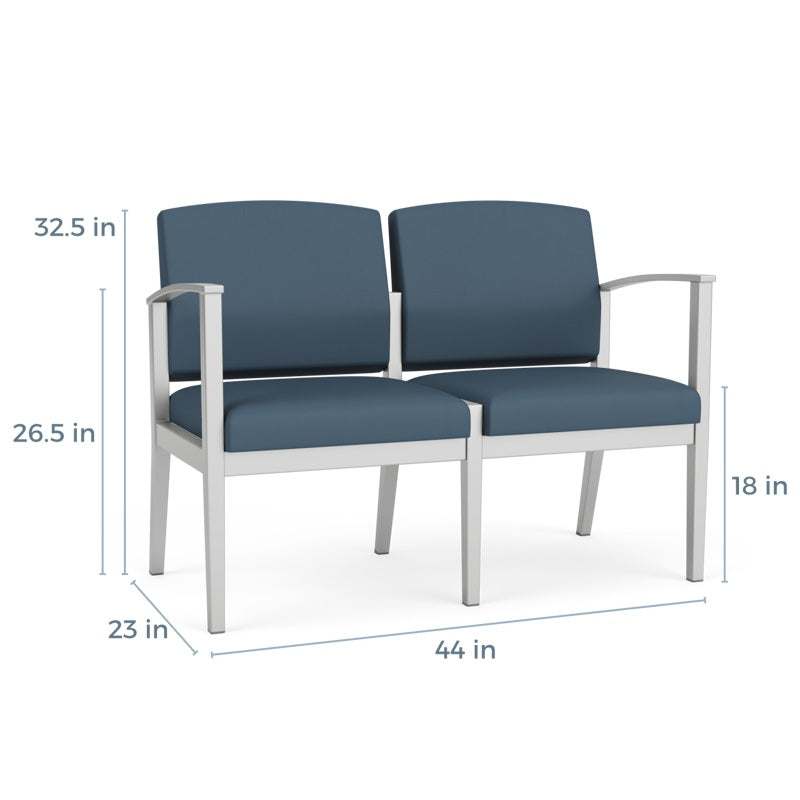 Lesro Amherst Steel 2 Seat Sofa | AS2101