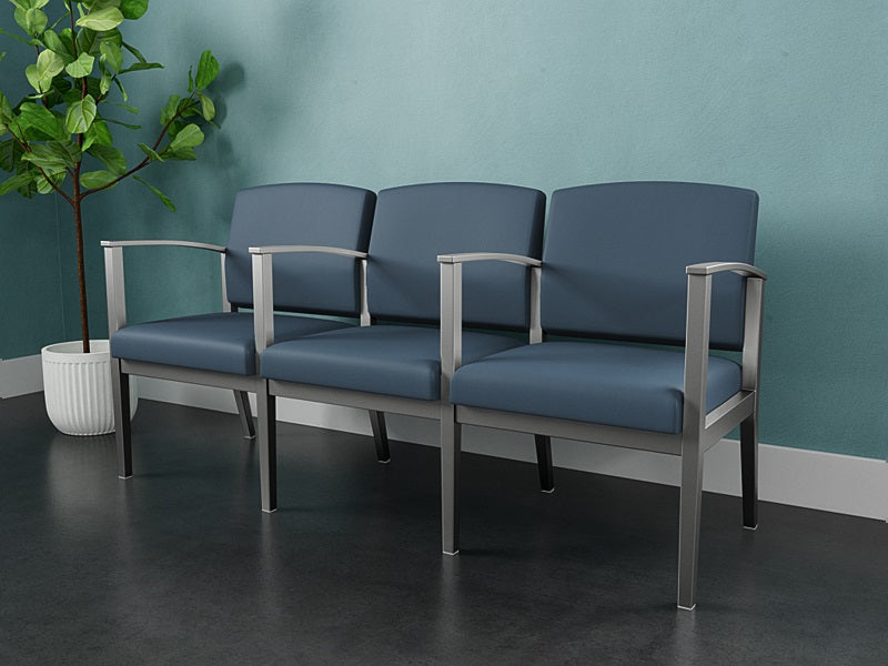 Lesro Amherst Steel 3 Seat Sofa w/Center Arms | AS3103