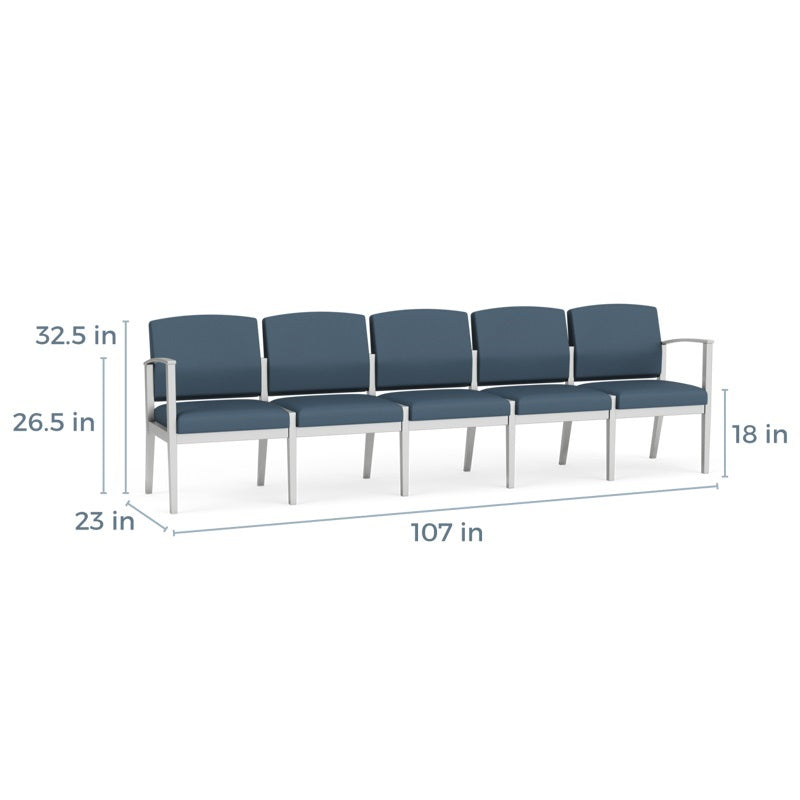 Lesro Amherst Steel 5 Seat Sofa | AS5101