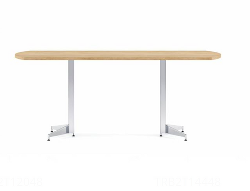 Anywhere 72"W x 36"D Bow End Rectangular Conference Table with Tapered Blade Bases & One Piece Top | TRB2T7236