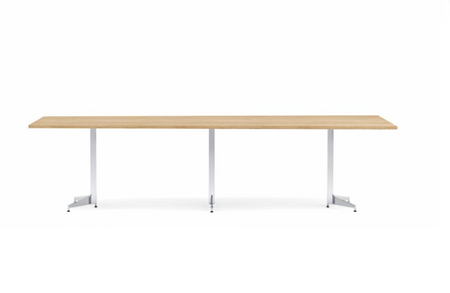 Anywhere 144"W x 60"D Wedge Conference Table with Tapered Blade Bases & Two Piece Top | TWG2T14448