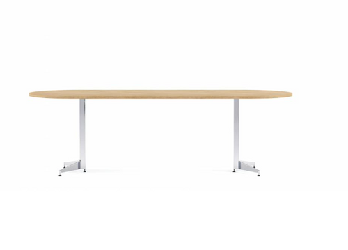 Anywhere 96"W x 48"D Racetrack Conference Table with Tapered Blade Bases & One Piece Top | TRC2T9648