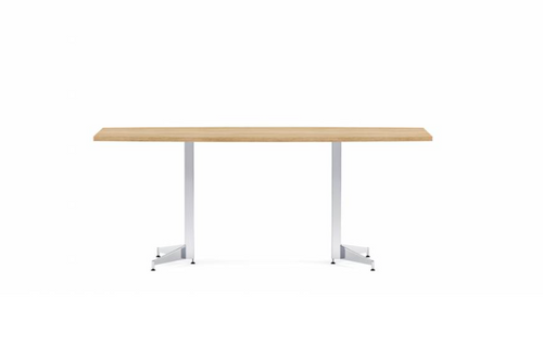 Anywhere 96"W x 48"D Boat Shaped Conference Table with Tapered Blade Bases & One Piece Top | TBT2T9648