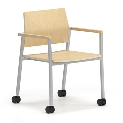 Lesro Avon Guest Chair - Laminate Seat - Laminate Back w/Casters | AV1151C