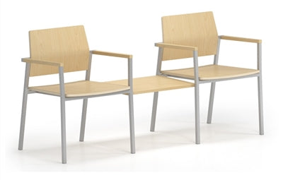 Lesro Avon 2 Chairs W/Connecting Center Table - Laminate Seat - Laminate Back | AV2251