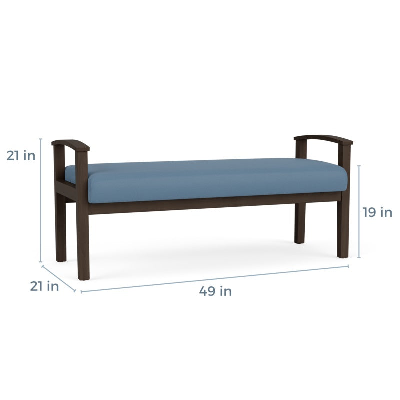Lesro Amherst Open Arm 2 Seat Bench | AW2001