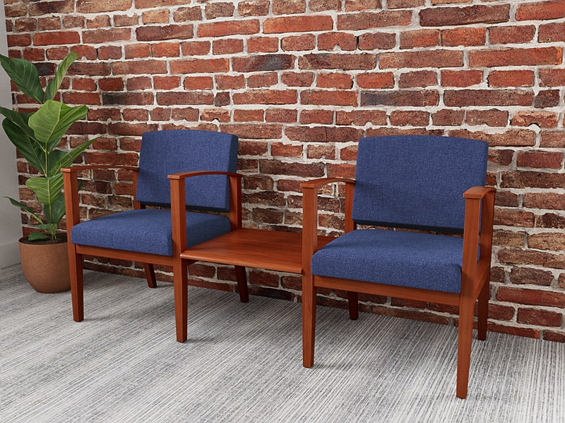 Lesro Amherst 2 Chairs w/ Connecting Center Table | AW2201
