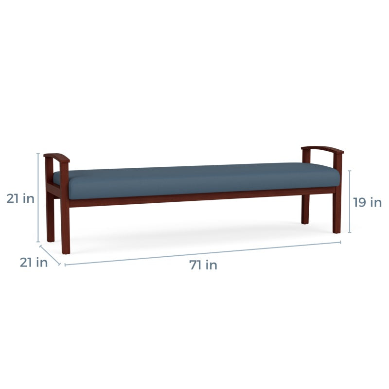 Lesro Amherst Open Arm 3 Seat Bench | AW3001
