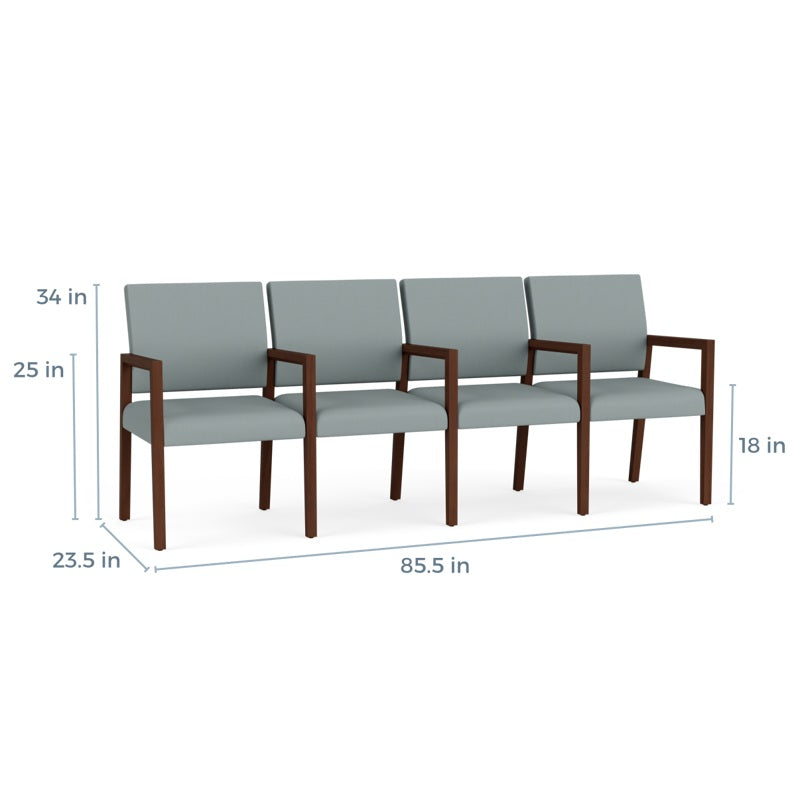 Lesro Brooklyn 4 Seat Sofa W/Center Arms | BK4103