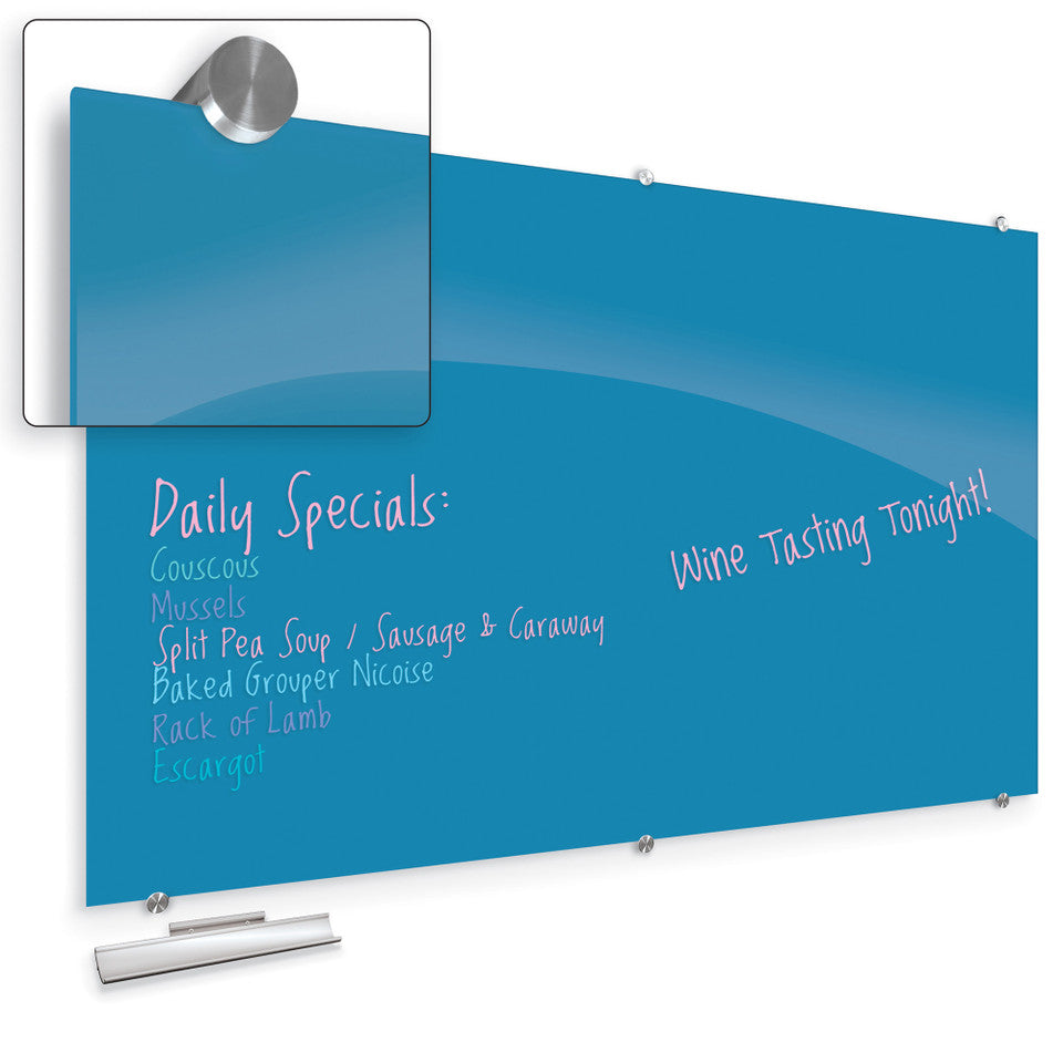OS Magnetic Glass Dry Erase Whiteboard - 72"W x 48"H | 83845