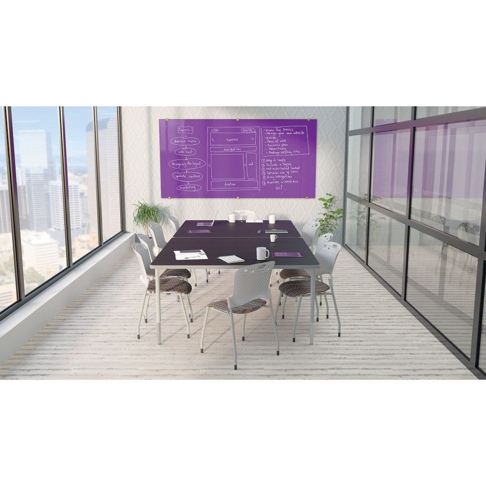 OS Magnetic Glass Dry Erase Whiteboard - 72"W x 48"H | 83845
