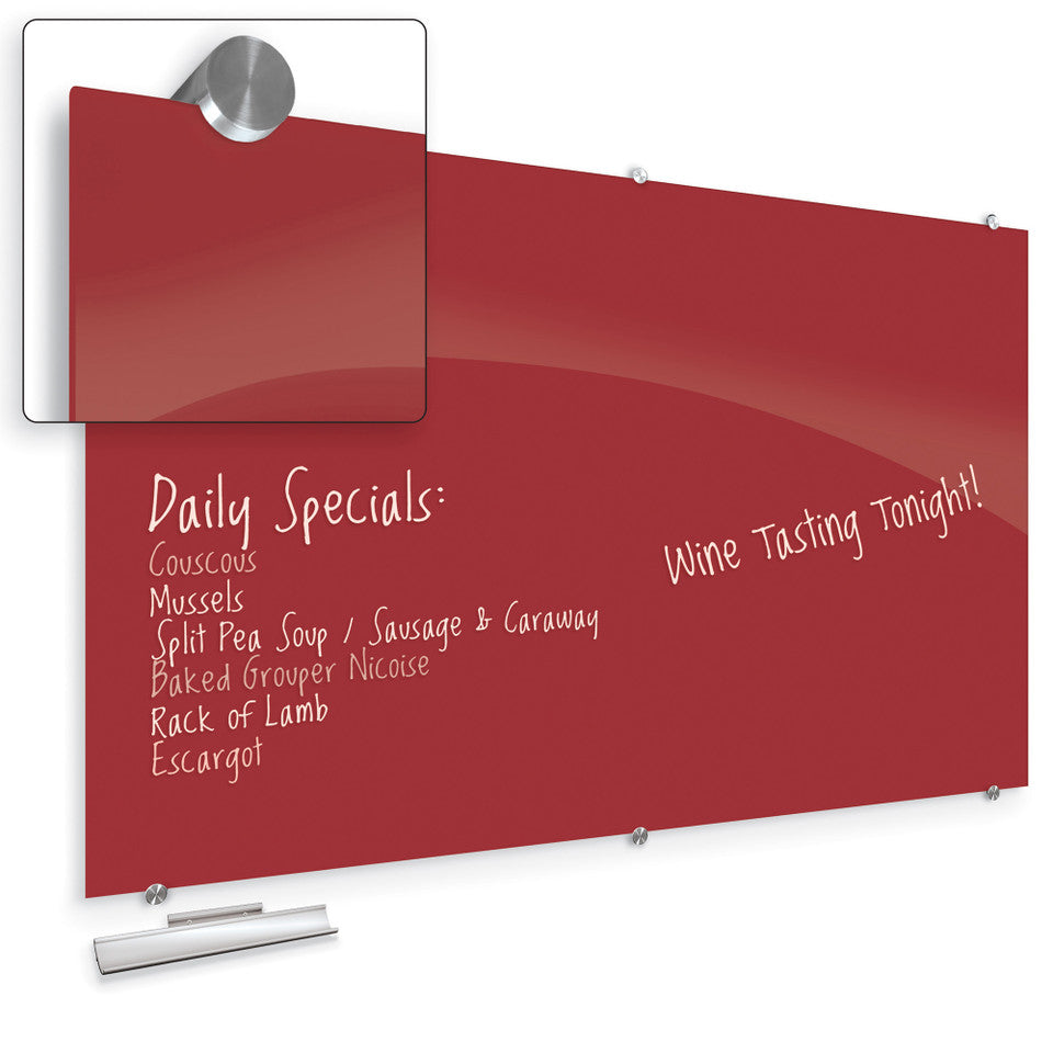 OS Magnetic Glass Dry Erase Whiteboard - 72"W x 48"H | 83845
