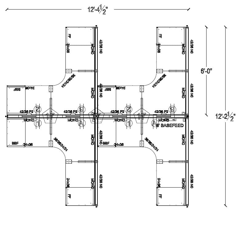 Compile 4 Person 42"H 6' x 6' Workstation Typical | CMQS508