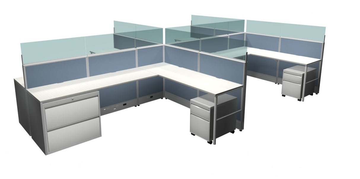 Compile 4 Person 54"H 6' x 8' Workstation Typical | CMQS517
