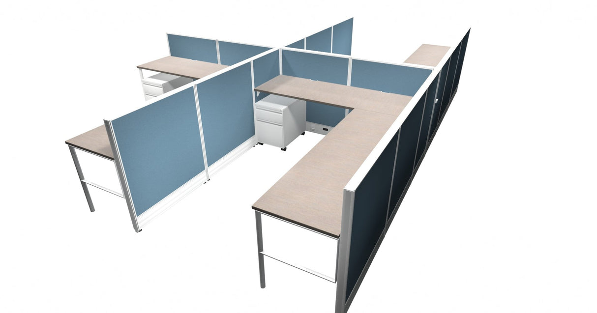 Compile 4 Person 42"H 6' x 8' Workstation Typical | CMQS538
