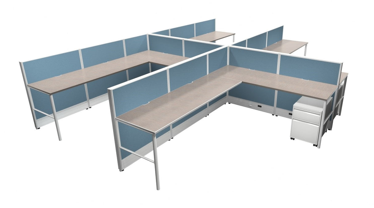 Compile 4 Person 42"H 6' x 8' Workstation Typical | CMQS538