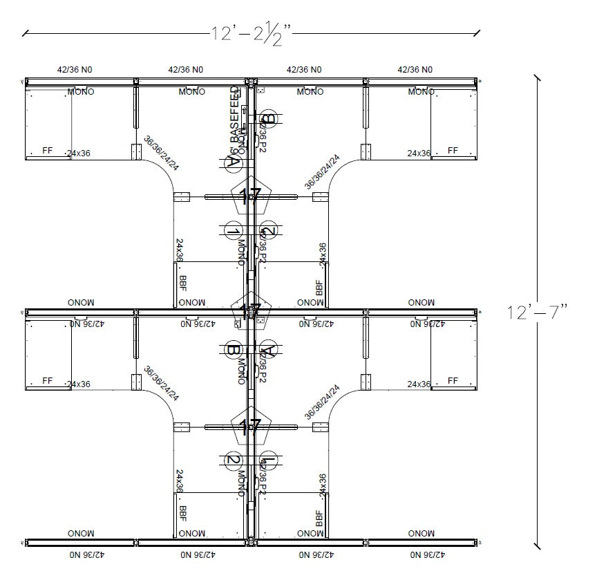 Compile 4 Person 42"H 6' x 6' Workstation Typical | CMQS541