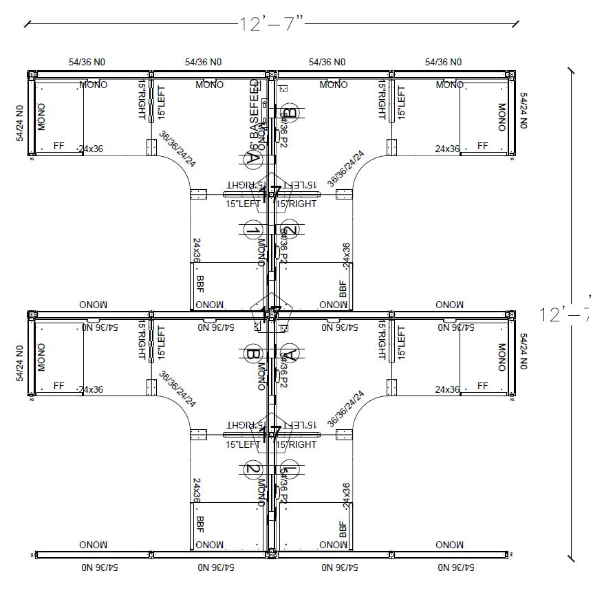 Compile 4 Person 54"H 6' x 6' Workstation Typical | CMQS543