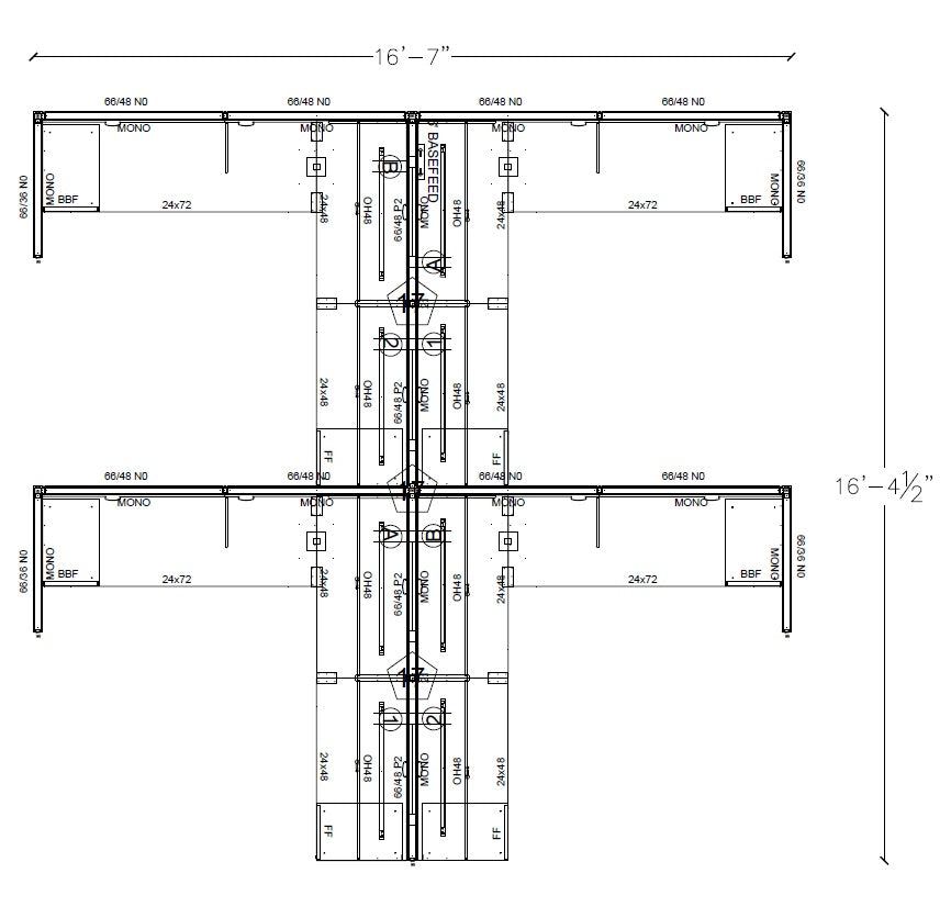 Compile 4 Person 66"H 8' x 8' Workstation Typical | CMQS549