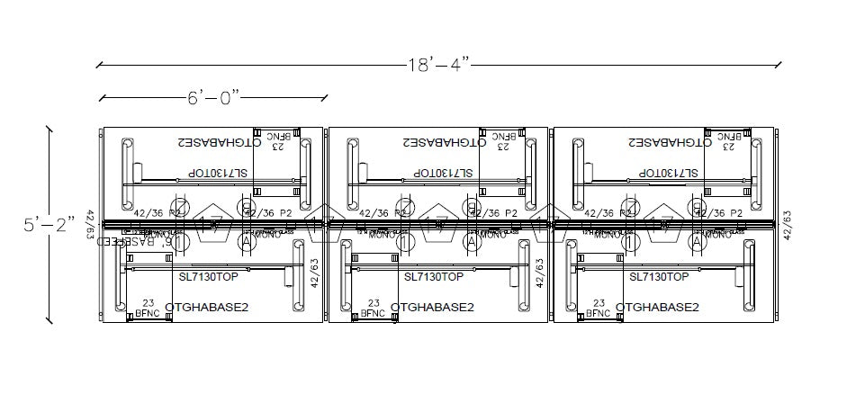 Compile 6 Person 54"H 2' x 6' Sit To Stand Workstation Typical | CMQS551
