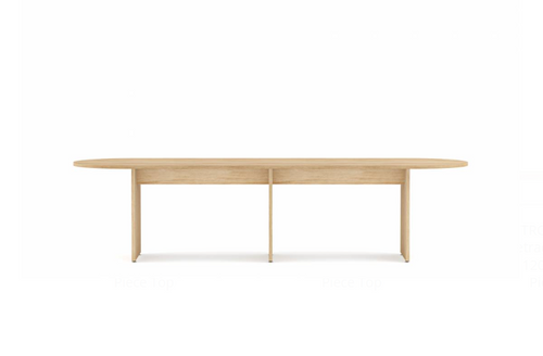 Anywhere 120"W x 48"D Racetrack Conference Table with Slab Base & Two Piece Top | TRCLS12048