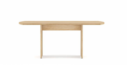 Anywhere 96"W x 36"D Bow End Rectangular Conference Table with Slab Base & One Piece Top | TRBLS9636