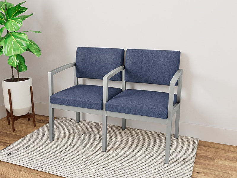 Lesro Lenox Steel Series 2 Seat Sofa w/Center Arm | LS2103