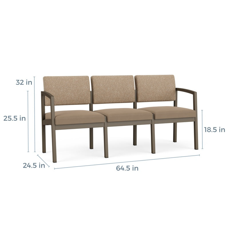 Lesro Lenox Steel Series 3 Seat Sofa | LS3101