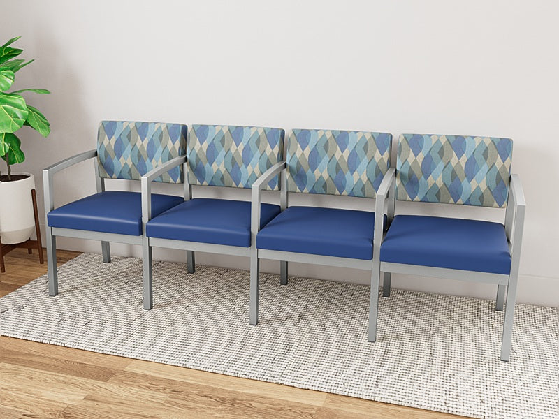 Lesro Lenox Steel Series 4 Seat Sofa w/Center Arms | LS4103