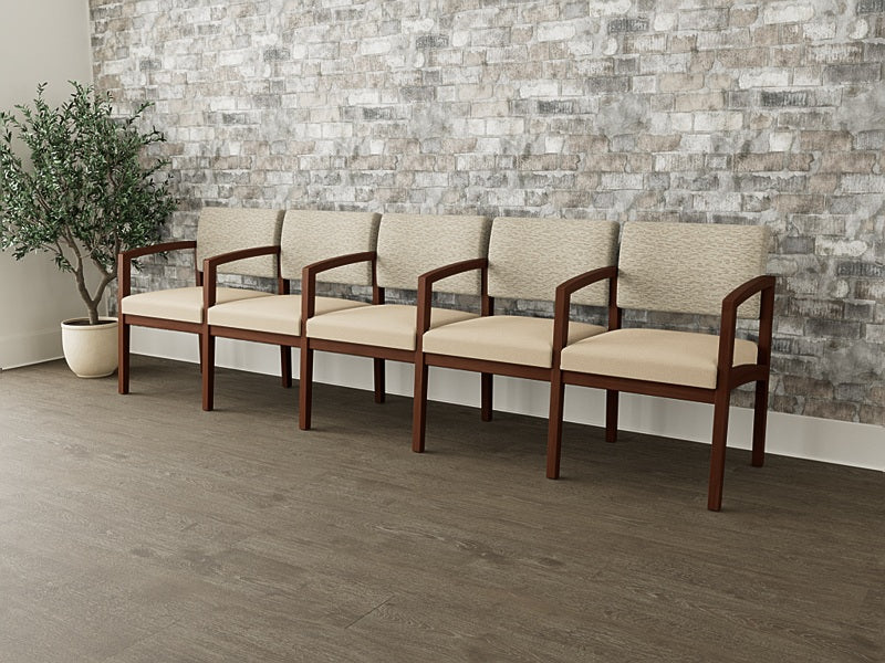 Lesro Lenox Steel Series 5 Seat Sofa w/Center Arms | LS5103