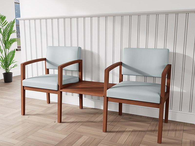 Lesro Lenox Series 2 Chairs w/ Connecting Center Table | LW2201