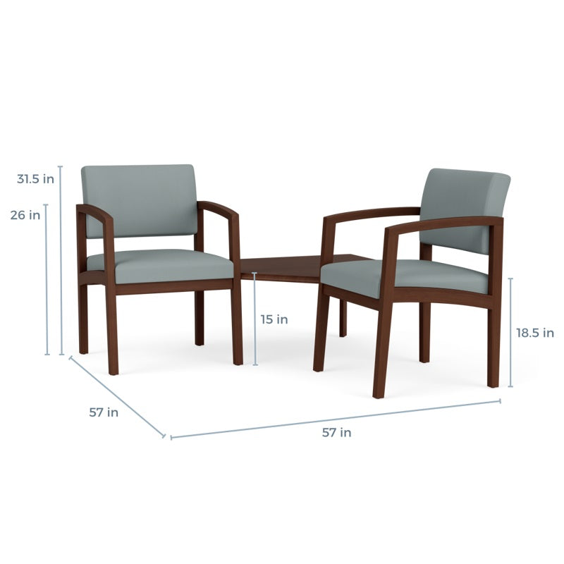 Lesro Lenox Series 2 Chairs w/ Connecting Corner Table | LW2301