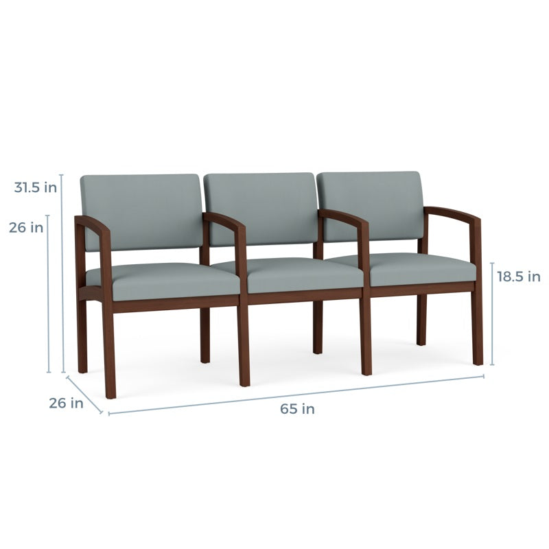 Lesro Lenox Series 3 Seat Sofa w/ Center Arms | LW3103