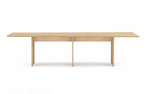 Anywhere 144"W x 60"D Wedge Conference Table with Slab Base & Two Piece Top | TWGLS14448