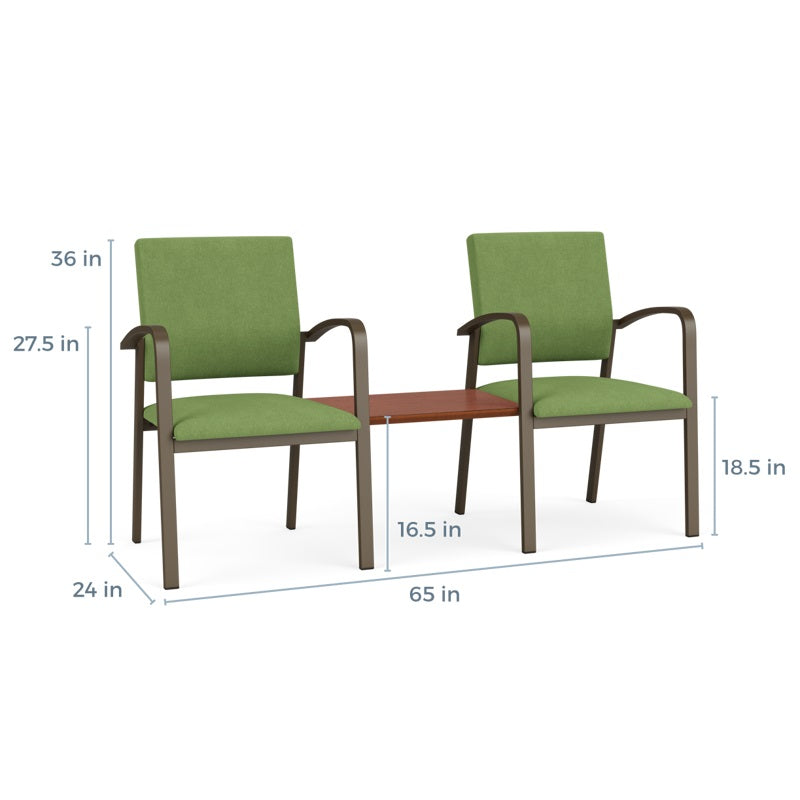 Lesro Newport Series 2 Chairs With Connecting Center Table | NP2201